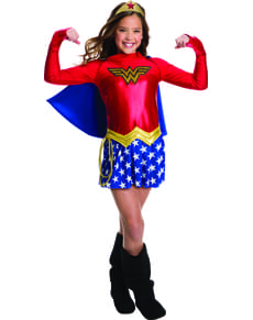Costume da Wonder Woman DC Comics con mantello per bambina