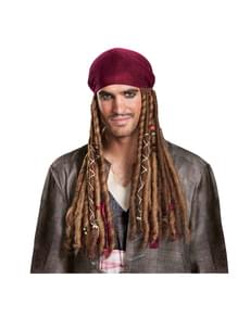 Bandana com cabelo de Jack Sparrow Homens Mortos Não Contam Histórias para adulto