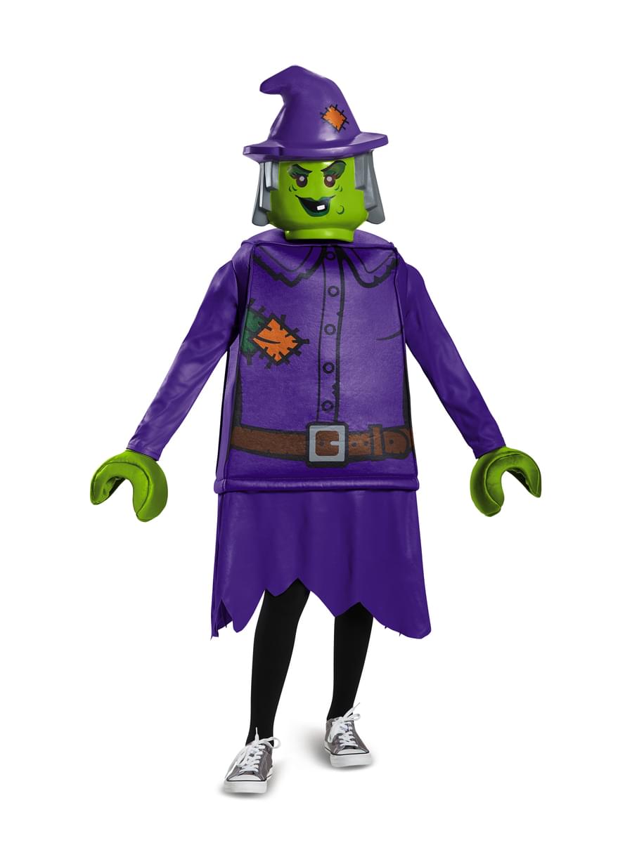 Costum de vrăjitoare malefică Lego pentru fată