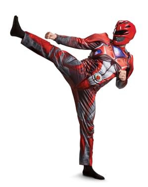 Muskulöses Power Ranger Movie Kostüm rot für Erwachsene