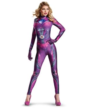 Costum Power Ranger roz movie morphsuit pentru femeie