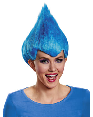 Wig biru Troll untuk orang dewasa