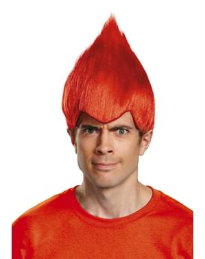 Perruque Trolls rouge adulte