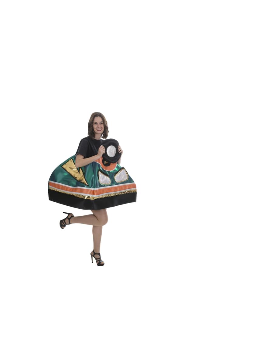 Costume da macchina autoscontro verde per adulto