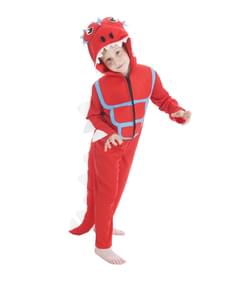 Adorable red dinosaur costume for kids