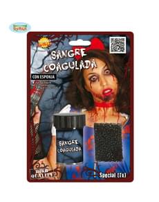 Sang coagulé avec éponge