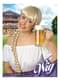Blonde Perücke mit langem Zopf für Damen