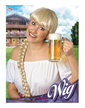 Lange blonde pruik met vlecht voor vrouwen