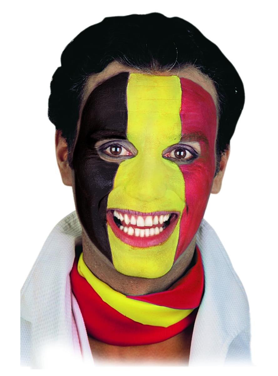Maquillage rouge, jaune et noir