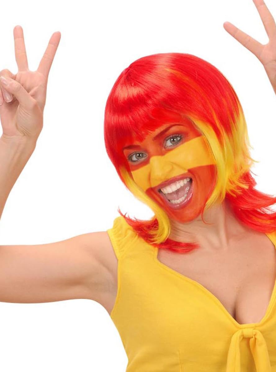 Maquillage rouge, jaune et noir