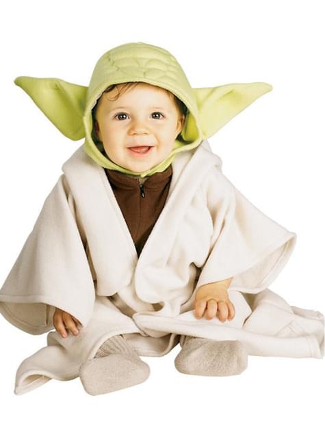 gedragen Bijlage Prooi Yoda van Star Wars kostuum voor baby. Volgende dag geleverd | Funidelia