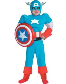 Costume de Captain America musclé garçon