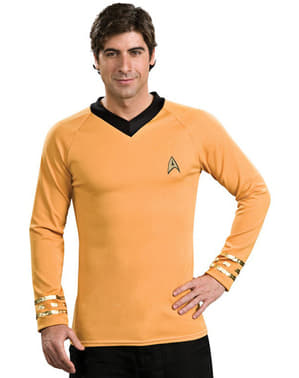 Fato de Star Trek de Capitão Kirk clássico dourado