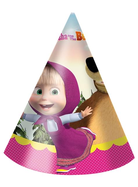 6 Masha and the Bear little birthday hats. Express delivery | Funidelia
