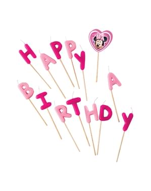 Set of Minnie Mouse “Happy Birthday” Candles