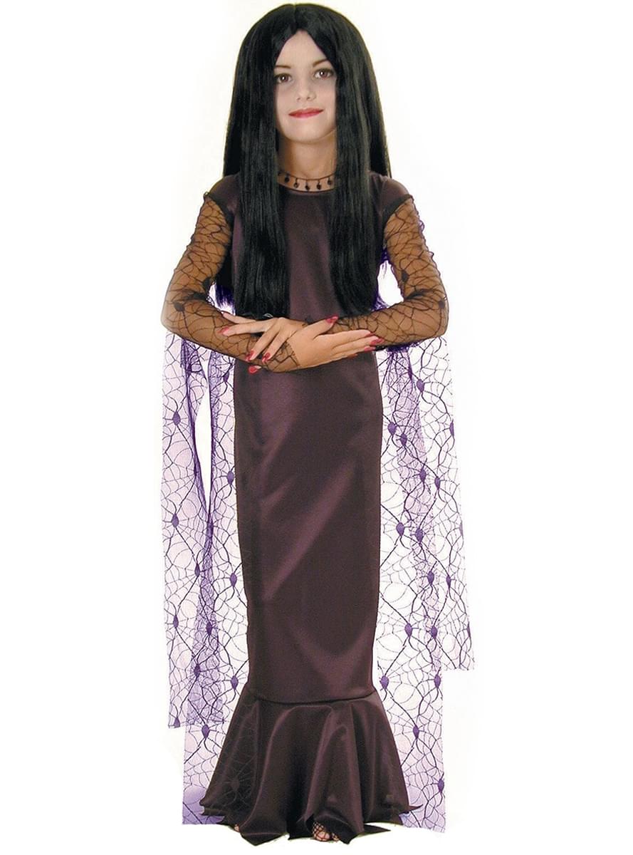 Morticia Familien Addams Barnekostyme