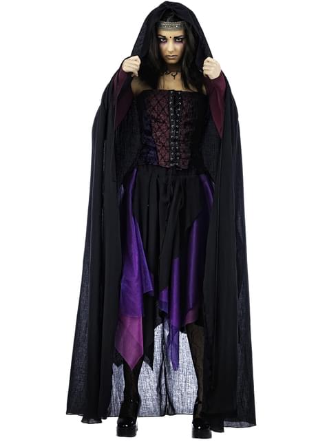 Capa medieval mujer en algodón con capucha ⚔️ Tienda-Medieval