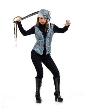 Sada modrá třpytivá vesta + klobouk