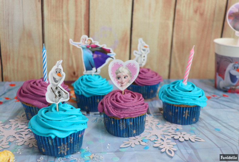 Kit Anniversaire Reine des Neiges,Décoration de Fête Frozen,Frozen  Fournitures de Fête D'anniversaire Comprennent Frozen Anniversaire Bannière  Cupcake