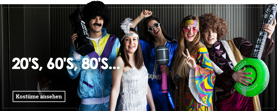 Schlagerparty Kostüme, Kostüme für Schlagerparty, Jahrzehnte Kostüme