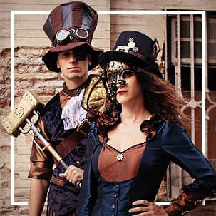 Black gold carnival costume for couple