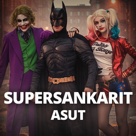 Supersankarit ja pahikset Asut ja naamiaisasut